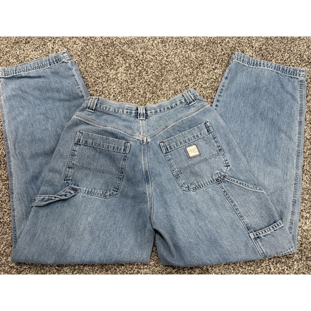 Vintage Y2K Faded Glory Denim Carpenter Jeans Size 6 (26x30) Grunge Baggy Skater
